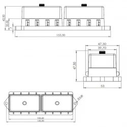 8 Kanallı Bıçak Sigorta Kutusu - Şeffaf Kapaklı | 12V 24V