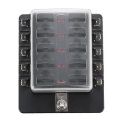 8 Kanallı İkaz Işıklı Bıçak Sigorta Kutusu - Şeffaf Kapaklı | 12V 24V