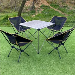 Alüminyum Büyük Masa + 4 Pratik Sandalye Set