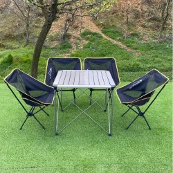 Alüminyum Büyük Masa + 4 Pratik Sandalye Set