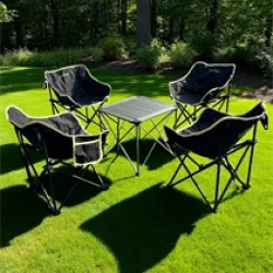 Alüminyum Küçük Masa + 4 Fırat Sandalye Set