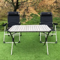 Alüminyum Xxl Masa + 2 Lüx Sandalye Set