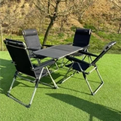 Alüminyum Xxl Masa + 4 Lüx Sandalye Set