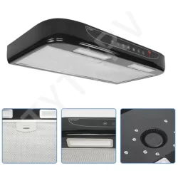 Aspiratör Davlumbaz Led Işıklı 3 Fanlı Paslanmaz Çelik Filtre Dokunmatik