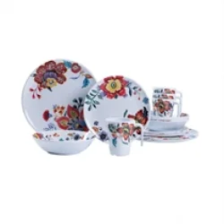 Bahar Çiçekleri Motifli Melamin Tabak Seti