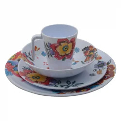 Bahar Çiçekleri Motifli Melamin Tabak Seti