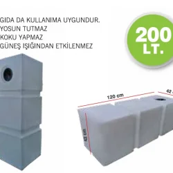 Karavan Su Deposu 200 Lt Beyaz
