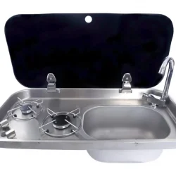 Cam Kapaklı Çiftli Gömme Ocaklı Evye – FSM 3453