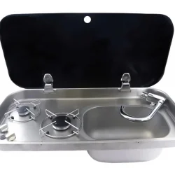 Cam Kapaklı Çiftli Gömme Ocaklı Evye – FSM 3453