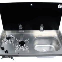 Cam Kapaklı İkili Gömme Ocaklı Evye – FSM 3455
