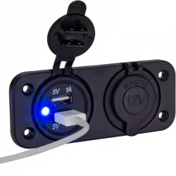Campasist 5V/1A +2.1A Çift Usb ve 12V Kapaklı Çakmaklık Girişi