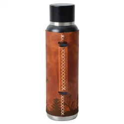 CAMPOUT ÇİFT KATMANLI TERMOS 1500 ML DERİ KAPLI SİYAH