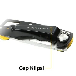 CAT DA980010 Kemer Askı Kancalı Katlanabilir 12CM Paslanmaz Çelik Kamp Çakısı