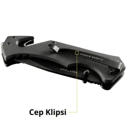 CAT DA980012 3 IN 1 Çok Fonksiyonlu Katlanabilir 20CM Paslanmaz Çelik Siyah Kamp Çakısı