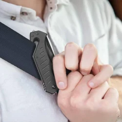 CAT DA980012 3 IN 1 Çok Fonksiyonlu Katlanabilir 20CM Paslanmaz Çelik Siyah Kamp Çakısı