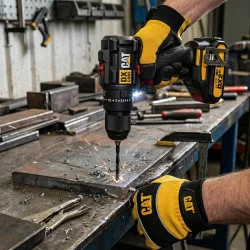 CAT DX1010.1 18Volt 2.0Ah Li-ion Çift Akülü Kömürsüz Profesyonel Şarjlı Darbeli Matkap + 20 Parça Delme Vidalama Uç Seti