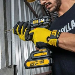 CAT DX1120 18Volt/2.0Ah Li-ion Çift Akülü Kömürsüz Profesyonel Şarjlı Darbeli Matkap + DA01902 45 Parça Vidalama Uç Seti