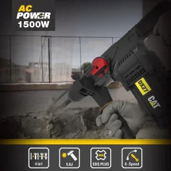 CAT DX27SET 1500Watt 5.0J 32MM Profesyonel SDS-Plus Kırıcı/Delici + DA03903 3 Parça Kırıcı Uç Seti