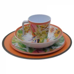 Çiçek Figürlü Melamin Tabak Seti