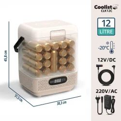 Coolist CLK12C 12/24Volt/ 220Volt 12 Litre Taşınabilir Kompresörlü Oto Buzdolabı