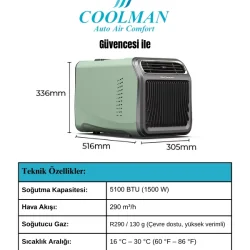 Coolman AlpiCool 220V Portatif Klima 5100 BTU