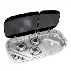 Dometic HSG 3436 3 Ocaklı, Camlı Gazlı Ocak Ve Eviye