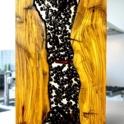 Epoksi Kesme ve Sunum Tahtası Kahve Yolu