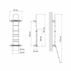 Fiamma Deluxe Sprinter 8 Adımlı Katlanır Merdiven