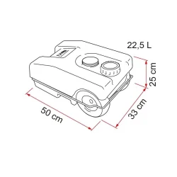 Fiamma Karavan Tekerlekli Atık Su Tankı 23 lt