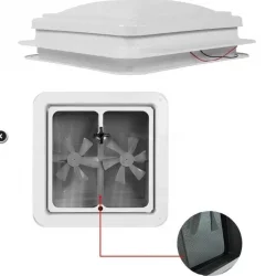 Karavan Fanlı Tavan Heki 42x42cm 12v Eco Çift Yön + Sineklik (Işıksız)