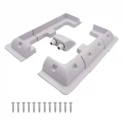 Karavan Güneş Paneli Beyaz Montaj Seti - 7 Parça Komple Braket Seti (4 Köşe + 2 Yan + Kablo Kapağı)