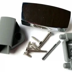 SUGA Krom-Nikel Dikdörtgen Bas-Çek Karavan Mobilya Kilidi 14–16 mm