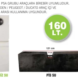 Karavan Su Deposu 160 Lt Siyah PSA Grubu Uyumlu