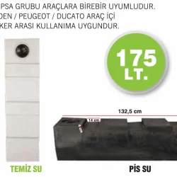 Karavan Su Deposu 175 Lt Siyah