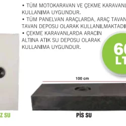 Karavan Su Deposu 60 Lt Siyah