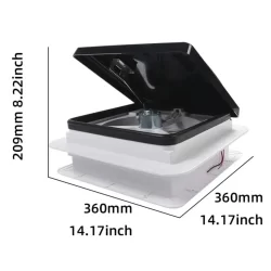Karavan Tavan Heki 36x36cm Led Işıklı Çift Yönlü Fanlı Sineklikli
