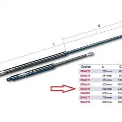 GES 550 mm 200N Karavan Yatak & Kapak Gazlı Amortisörü