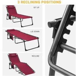 Kingcamp Berlin Classic Cot Kırmızı Sezlong