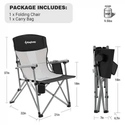 Kingcamp Hard Arm Black/gri Sandalye