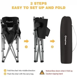 Kingcamp Hard Arm Black/gri Sandalye