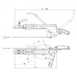 KNOTT 1100-2000 kg V Modeli Frenli Kaplin (Çeki Oku) K20-B N3