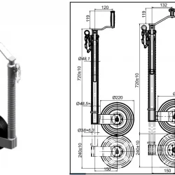 Knott 350 kg Ø48 mm Tırtıklı Krikolu Ön Destek Tekeri