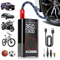 KOBB KB412 Li-ion Şarjlı 150 PSI Dijital Göstergeli Akıllı Lastik Şişirme Pompası+ Powerbank + SOS + Led Lamba