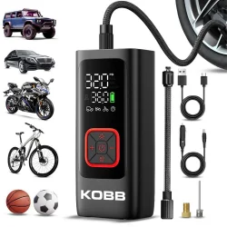KOBB KB426 12V / Şarjlı Li-ion 150 PSI Dijital Göstergeli Akıllı Lastik Şişirme Pompası+ Powerbank + SOS + Led Lamba