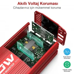 KOBB KBN600 12V/220V 600Watt Modifiye Sinüs Dönüştürücü İnvertör