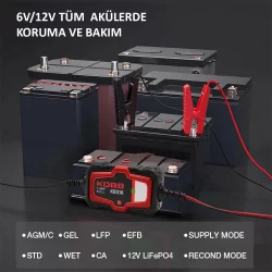 KOBB KBS1A 6V/12V 30Ah Akıllı Akü Şarj ve Akü Bakım / Desülfatör