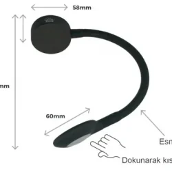 WESTACC 12V 2W Dokunmatik LED Karavan Okuma Lambası 2x USB 150 Lümen