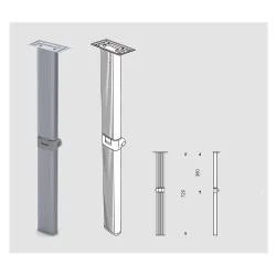 Lippert 70x33mm Menteşeli Ortadan Kırmalı Karavan Masa Ayağı