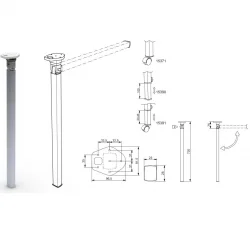 Lippert Astro VS3 40x32x720mm Dipten Kırmalı Sabit Masa Ayağı