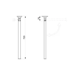 Lippert Astro VS3 40x32x720mm Dipten Kırmalı Teleskopik Masa Ayağı